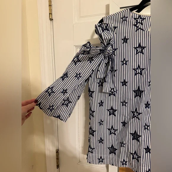 Sandro Navy Star Striped Blouse - Picture 3 of 6